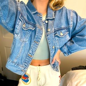 topshop oversized moto denim jacket
